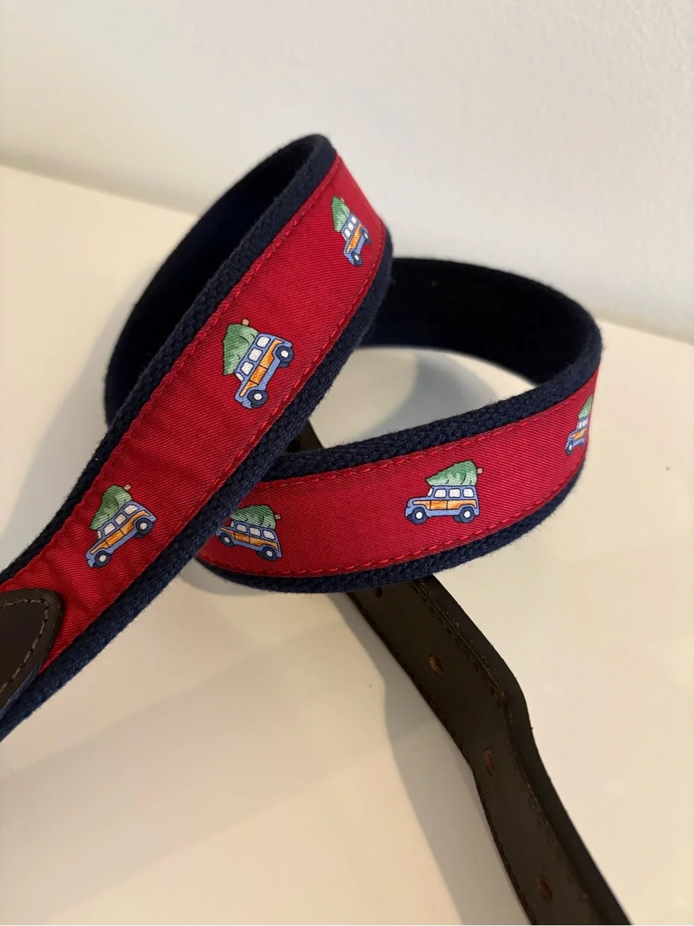 Vineyard Vines || Christmas Tree Trucks Belt Red 36